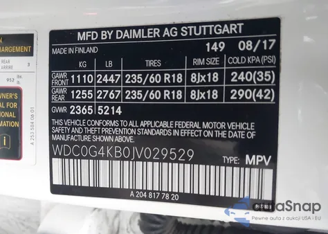 2018 Mercedes-Benz Glc 300 4Matic from USA, damaged, VIN WDC0G4KB0JV029529